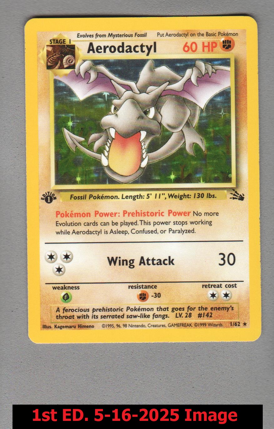 Aerodactyl - 1/62 - Holo Rare - 1st Edition